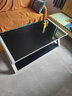 哆咔茶几小户型家用简约现代茶几客厅轻奢高级感钢化玻璃电视柜组合 白架子黑玻璃 120*60*45 茶几 实拍图