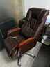 曙光童年真皮老板椅商务按摩大班椅实木办公椅可躺升降转椅家用椅子电脑椅 深咖啡+搁脚 头层牛皮 实拍图
