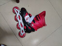 拓呈溜冰鞋儿童全套装成人男女小孩旱冰鞋滑冰鞋轮滑鞋直排轮初学者 紫前闪光套装(头盔+护具+配件) M （适合鞋码31-35码）适合脚长20-23CM 实拍图
