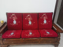 南极人（Nanjiren）红木沙发垫坐垫带靠背中式实木质加厚海绵防滑老式木沙发坐垫四季 富贵花开红-厚度8厘米【雪尼尔/防滑/可拆洗】 长55*宽50*60cm(靠背高)/单只装 实拍图