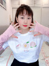 蝗裳一族白小T100%纯棉短袖t恤女2024新款夏季学生韩版宽松半袖上衣服 水蜜桃-白【100%优质纯棉】 L 【建议105-125斤】 实拍图