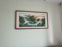 悠弦国画山水画办公室挂画沙发背景墙客厅装饰画水墨字画靠山图风景画 流水生财 画框123*63厘米 实拍图