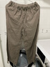 MUJI MUJI 女式  法国亚麻 直筒裤 裤子长裤休闲裤宽版裤阔腿裤亚麻裤 烟熏绿色 S(155/62A) 实拍图