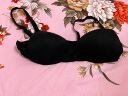 金三塔真丝无钢圈文胸里外100%桑蚕丝舒适性感内衣文胸 黑色-无背勾 XL 实拍图