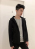 LED 夹克男连帽男士外套春秋季夹克男生休闲工装搭配痞帅气风衣服装 2002黑色 L (110-130斤) 实拍图