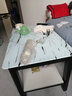 哆咔 茶几客厅钢化玻璃茶桌仿大理石纹路现代简约小户型双层小茶几桌 黑架+白大理石纹 双层款 80*50*45 实拍图