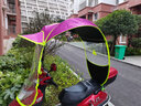 电动电瓶车雨棚蓬篷加厚新款自行车防晒挡风罩电动摩托车遮阳雨伞 【紫色黑胶】+后通风（有镜拍） 实拍图