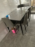 栢罗 餐桌椅组合北欧大理石纹钢化玻璃餐桌椅组合饭店饭桌家用小户型 白玻璃+A款4灰色椅（店长推荐） 130cm 130*80*75cm(高) 实拍图