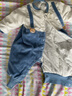 拉比婴儿衣服连体衣秋冬男童女加厚保暖哈衣连帽夹棉宝宝爬服金貂绒 全开蓝色 73cm 实拍图