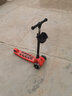 滑板车儿童新款2-6-8-12岁折叠音乐闪光升降三轮四轮男女孩滑滑车 折叠款 中国红+2厘米PU轮 实拍图