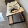 POPOCOLA猫碗陶瓷斜口保护颈椎狗狗食盆宠物猫粮加高脚猫咪防打翻饭碗狗碗 木架陶瓷小号双碗+硅胶餐垫 实拍图