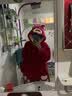 梦舒纷卡通情侣睡袍女冬季可爱珊瑚绒睡衣加厚浴袍法兰绒睡裙男士家居服 草莓熊套装 M 160-165CM 实拍图
