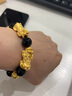 CEMNI千年珠宝 黄金貔貅手链男足金999转运珠手串女3D硬金玛瑙手链礼物 2貔貅+2金珠+14mm玛瑙【约8g】大版 实拍图