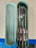 美厨（maxcook）316L不锈钢筷子勺子餐具套装 便携式筷勺三件套 北欧绿MCK5138 实拍图