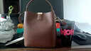 红蜻蜓包包女包牛皮斜挎单肩包休闲百搭小方包教师节生日礼物 咖啡色 实拍图