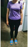 瑜伽少女瑜伽服女夏薄款高级感专业跑步运动套装速干时尚仙气健身服 紫色短袖+黑色长裤 2XL (135-150斤) 实拍图