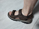 斯凯奇（Skechers）男鞋魔术贴凉鞋运动休闲户外鞋简约露趾沙滩鞋子防滑拖鞋 巧克力色/CHOC 41 实拍图