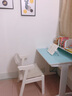 麒年轩 北欧实木书桌家用小户型办公桌学习桌简约书柜组合课桌小学生实木作业桌椅套装写字桌笔记本电脑桌子 天蓝色 0.8米书桌+书架+椅子 实拍图