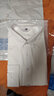 真维斯（Jeanswest）长袖衬衫男士春秋季新款修身免烫上衣牛津纺商务休闲衬衣外套 灰色+白色 2XL (140-160斤) 实拍图