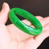 行婷 行婷 满绿翡翠(处理)手镯女冰种正阳绿飘绿花玉手镯子  60-61mm 实拍图