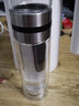 卡塞格林 玻璃杯 双层隔热泡茶杯茶水分离杯水杯便携过滤杯子企业定制LOGO 钢本色450ml 实拍图