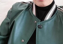黎依奴真皮棒球服女皮衣女短款秋款外套立领上衣时尚女装潮酷女生夹克 祜绿色 M 实拍图