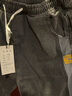 鲁宾克牛仔裤男秋季宽松束脚哈伦束脚裤男士休闲裤子男潮流工装男裤长裤 黑灰色 XL 实拍图