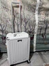 LIGHT GO前开盖行李箱女商务登机箱一体仓大容量旅行箱男学生拉杆箱双充电 白色拉链YKK双层防爆-扩容拉链款 24英寸 需托运 +typec充电 实拍图