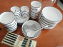 树彬简约饭碗筷子碟菜盘子整套北欧陶瓷10人釉下彩骨器搬家乔迁礼物 42件套(8-10人适用) 实拍图
