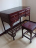 曦世 红木家具非洲花梨（学名：刺猬紫檀）梳妆台 新中式实木带储物柜抽屉化妆台 双用梳妆台+梳妆凳组合 实拍图
