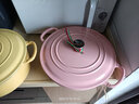 铁工房 珐琅锅铸铁炖锅 闷烧海鲜微压锅双耳搪瓷汤锅家用26 30cm 海鲜锅-樱花粉（内白）- 30cm 实拍图