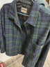 马登工装 复古羊毛混纺格子外套厚实格纹ins帅气休闲夹克男 蓝绿格 XL 实拍图