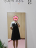 独束大码女装法式甜美重工假两件连衣裙夏季新款显瘦裙子22DS2314 静谧黑 3XL 实拍图