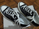 战澈低帮透气帆布鞋男女学生经典百搭板鞋潮流情侣休闲低邦运动鞋 经典黑 35 实拍图