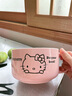 Hello Kitty三丽鸥陶瓷泡面碗带盖手柄可爱饭盒大容量面碗学生宿舍上班便当盒 凯蒂猫泡面碗【1002ml】三件套 实拍图