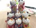 药师窑日本招财猫摆件招福招财小判金币日式治愈可爱生日结婚创意礼品 全家福（5只站猫+3只坐猫） 实拍图