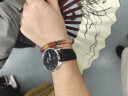 上海（SHANGHAI） 手表 男士皮表带休闲商务机械表针扣皮表带 20mm-黑色-银色针扣 实拍图