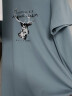 零越短袖t恤男士生纯棉上衣服饰半截袖2024夏季新款潮流高端T休闲男装 桔白+麋鹿兰 L（建议125-135斤） 实拍图