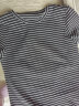 哥弟真的好（GIRDEAR）女装2023夏季新款莫代尔棉圆领条纹短袖T恤上衣女A301158 黑条纹 M(3码) 晒单实拍图