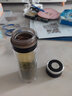 一键单手开盖玻璃保温杯水杯男士泡茶杯速开茶水分离车载水杯便携 280ml-黑色【双层隔热防摔】 实拍图