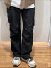 714street【轻薄透气】山系户外春夏季徒步登山伞兵裤长裤宽松束脚休闲裤男 黑色 XS 【女码】 实拍图