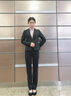 五沃格子职业装女装套装小西装女酒店经理修身时尚名媛正装气质工作服 蓝格外套+西裤 XL 实拍图