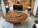 歆菲逸 实木餐桌家用圆形转盘餐桌椅组合吃饭桌中式圆桌餐厅家具桌子 1.5米餐桌带转盘 实拍图