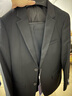 【11件套】罗蒙品牌西服套装男士高档订制商务修身西装男工作职业正装小西服男伴郎服装新郎结婚礼服外套 双扣黑色西服+衬衫+裤子 XL码(加8件礼品) 实拍图