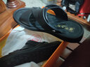 老人头 凉鞋男夏季沙滩鞋牛皮透气两用鞋清凉舒适高弹力软底防滑凉拖鞋 黑色 41 实拍图