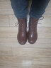 森馬马丁靴女靴英伦风学生东北保暖雪地短靴女生鞋靴女款高帮靴女鞋 WZ+棕色中筒-加绒款【偏大一码】 36 实拍图
