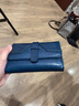 班亚奴（banyanu）2025新款韩版女士钱包女短款简约复古油蜡牛皮搭扣小零钱夹 孔雀蓝-防盗刷 实拍图