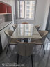 隋巢岩板餐桌极简约现代家用小户型轻奢高端长方形餐桌 隐藏式电磁炉餐桌 1.8m 一桌六椅 实拍图