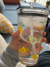 乐唯诗（NERVISHI） 玻璃杯吸管杯可爱少女网红奶茶杯女杯子带盖早餐杯牛奶杯咖啡杯 乐美吸管杯【炫彩】带把 530ml 1只 实拍图