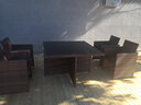 幽之藤家具（YOUZHITENG）户外桌椅庭院阳台藤椅组合室外休闲沙发露台花园防水藤编 1桌+4椅（高背椅）无脚踏 实拍图